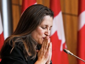 Finance Minister Chrystia Freeland is set to deliver the federal budget on Thursday, April 7. SEAN KILPATRICK/THE CANADIAN PRESS/FILE