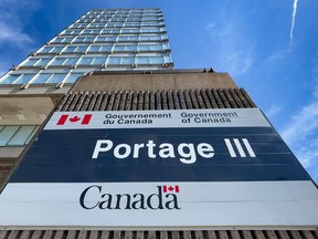 OTTAWA — Public Services and Procurement Canada located at 11 Laurier Street, Phase III, Place du Portage. Monday, Aug. 30, 2021.