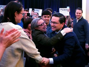 Conservative leadership candidate Pierre Poilievre arrives at an anti-carbon tax rally in Ottawa on Thursday, March 31, 2022.
