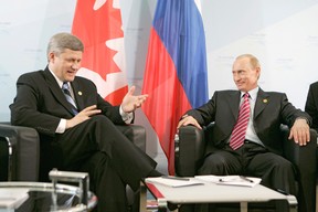 Putin und Harper am Rande des G8-Gipfels 2007 in Deutschland.
