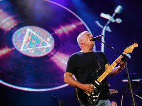 In this file photo taken on July 3, 2005, Pink Floyd's David Gilmour performs during the Live 8 concert for Africa in Hyde Park in London.