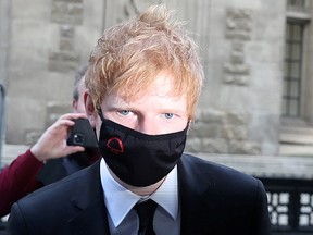 Musician Ed Sheeran arrives for a copyright trial over his song 'Shape Of You', in London, Britain, March 7, 2022.