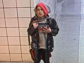 Toronto police released this photo of the suspect after a woman was pushed onto the tracks at the city's Bloor-Yonge station on April 17, 2022.