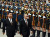 Russia’s President Vladimir Putin reviews a military honour guard in Beijing with Chinese President Xi Jinping in 2018.