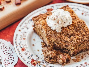 Oda's rhubarb crumble cake from Only in Saskatchewan