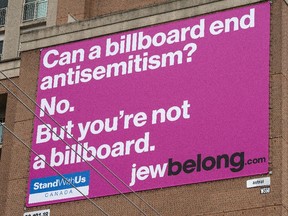 A billboard is seen in Toronto on April 26.