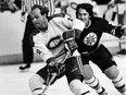 Guy Lafleur in action against the Boston Bruins at the Forum in Montreal on Nov. 30, 1983.