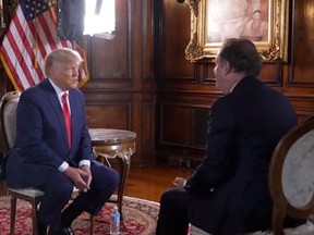 Donald Trump issued a statement late Wednesday night disputing a 30-second teaser for an interview with Piers Morgan that will air on Fox Nation on April 25.