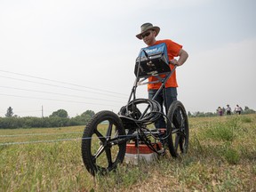 Ground-penetrating radar is used in the search for unmarked graves near a former residential school in Saskatchewan.