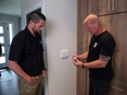 Mike Holmes discusses Swidget smart switches with Chris Adamson, on Holmes Family Rescue.