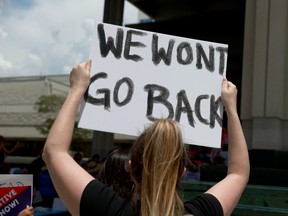 Abortion-rights supporters rally in Fort Lauderdale, Fla., on May 7.