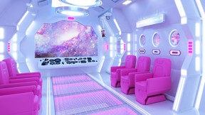 Rendering of Barbie space center