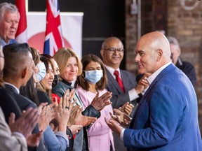 Der liberale Führer von Ontario, Steven Del Duca, im Wahlkampf am 9. Mai 2022.