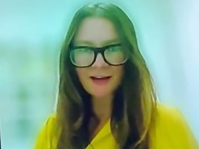 Anna Delvey appeared at her art show on Thursday, May 19, 2022, via a video call from ICE custody.