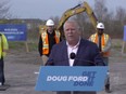 PC Party leader Doug Ford speaks in Bowmanville, Ontario on the campaign trail on Friday, May 6, 2022.