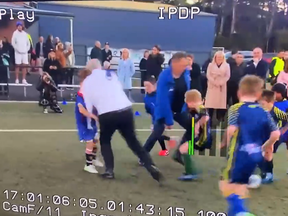 Australian Prime Minister Scott Morrison pictured as he’s just about to flatten a small boy while playing soccer. This exact scenario also happened to now U.K. Prime Minister Boris Johnson while he played a 2015 game of touch rugby with 10-year-olds. Anyway, if you’re curious why Canadian political handlers never allow our party leaders to play sports with children, this is why.