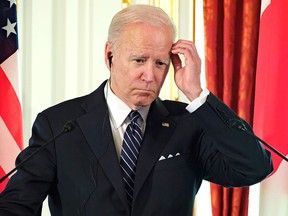 Joe Biden attends a press conference in Japan on May 23, 2022, part of a tour of Asia aimed at reassuring allies in the region.