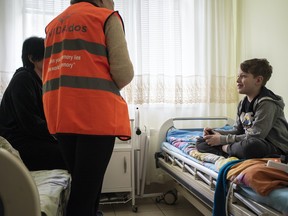 A patient at the children’s hospital in Kharkiv. Photo by Adam Zivo/National Post