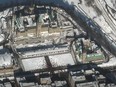 This satellite image taken by Maxar Technologies shows the Freedom Convoy protest in Ottawa in January 2022.