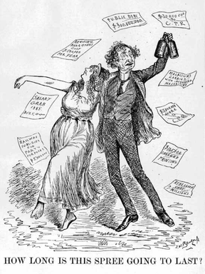 Ein betrunkener Sir John A. Macdonald in Zeichentrickform.