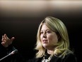 Conservative member of Parliament Michelle Rempel Garner holds a press conference on Parliament Hill in Ottawa on Tuesday, April 5, 2022. THE CANADIAN PRESS/Sean Kilpatrick