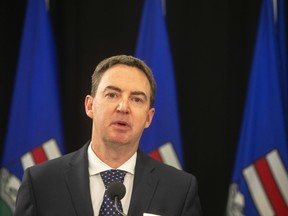 Alberta Health Minister Jason Copping gives a COVID-19 update in Edmonton on Tuesday, Sept. 21, 2021.