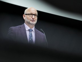 David Lametti, Minister of Justice and Attorney General of Canada, provides an update on the Government of Canada's actions and investments to support Indigenous communities regarding the ongoing impacts of residential schools during an announcement in Ottawa on Monday, May 16, 2022. Federal Justice Minister David Lametti says his government will join a court challenge to Quebec's religious symbols law if it reaches the Supreme Court.