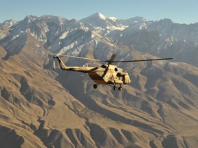 An Mi-17 helicopter over Afghanistan in 2010.