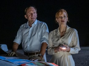 Ralph Fiennes and Jessica Chastain star in The Forgiven.