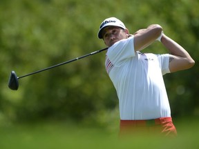 Canada's Ben Silverman hits off the ninth tee during the third round of the Canadian Open golf championship in Ancaster, Ont., on June 8, 2019. Silverman of Thornhill, Ont., is the lone Canadian in the field at the BMW Charity Pro-Am. He'll be paired with American Dawson Armstrong at Thornblade Club in Greer, S.C.