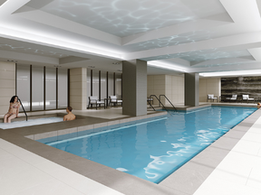 Amenities include a fitness centre with an indoor swimming pool, sauna, whirlpool and yoga room.