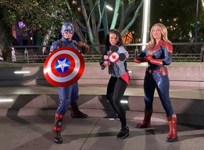 Pretending to be Captain Canada at Ancient Sanctum in the Avengers Campus at Disneyland