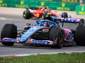 Formula 1 teams practice for the Canadian Grand Prix at the Circuit Gilles Villeneuve in Montreal, June 17, 2022.