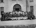 Group of students, Indian Industrial School, Brandon, Manitoba, 1946.   CANADA. NATIONAL FILM BOARD OF CANADA. PHOTOTHÈQUE. LIBRARY AND ARCHIVES CANADA, PA-048574