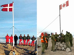 Scenes from the “Friendliest War” on Hans Island.