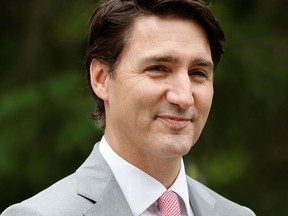 Prime Minister Justin Trudeau arrives for a press conference at the end of the G7 Summit at Elmau Castle, in southern Germany, on June 28, 2022.