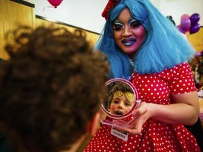 Panda Dulce, shown in 2017, describes herself as the founding queen of Drag Queen Story Hour, which began in 2015 and includes a Canadian chapter.