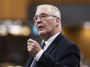 Bill Blair, rises during Question Period, Monday, December 13, 2021 in Ottawa. THE CANADIAN PRESS/Fred Chartrand