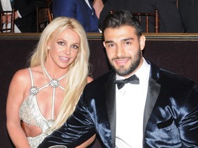 Britney Spears and Sam Asghari attend the 29th Annual GLAAD Media Awards at The Beverly Hilton Hotel on April 12, 2018 in Beverly Hills, California.