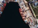 A satellite image shows a closeup of bulk carrier ship loading grain at the port of Sevastopol, Crimea May 22, 2022. 