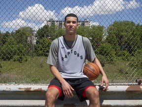 NBA draft prospect Caleb Houstan is photographed outside the Toronto Raptors training facility in Toronto on Friday, June 10, 2022.