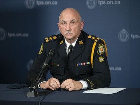 Toronto Police Chief James Ramer attends a news conference at Toronto Police headquarters on Thursday, Oct. 15, 2020.