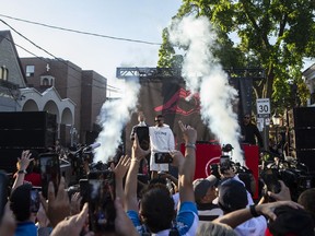 Toronto FC's new signing Lorenzo Insigne is paraded before fans a PR event in Toronto, Friday, June 24, 2022. Insigne was formally introduced to Toronto FC fans on Friday night, a celebration nearly seven months in the making after the Italian international signed with the Major League Soccer club on Jan. 8.