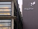 Equinor's logo is seen at the company's headquarters in Stavanger, Norway. 
