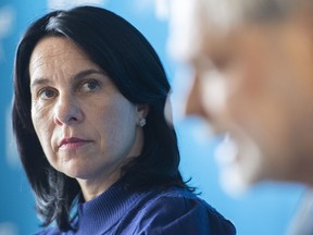 Montreal Mayor Valérie Plante attends a news conference in Montreal, Saturday, Sept. 25, 2021.