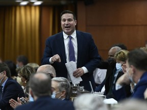 Minister of Public Safety Marco Mendicino rises during Question Period in the House of Commons on Parliament Hill in Ottawa on Wednesday, June 8, 2022. Mendicino is trying to clarify whether anyone outright asked the government to invoke the Emergencies Act in February, after his deputy minister told a committee the minister had been "misunderstood" when he seemed to say police asked for the act to be used.