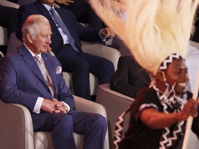 Britain's Prince Charles looks on during the opening ceremony of the Commonwealth Heads of Government Meeting, at the Commonwealth Summit in Kigali, Rwanda Friday, June 24, 2022. Leaders of Commonwealth nations were meeting in Rwanda's capital Friday to tackle climate change, tropical diseases and other challenges deepened by the COVID-19 pandemic.