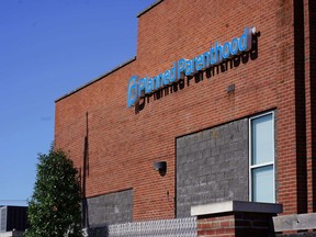 FILE - The outside of Louisville's Planned Parenthood is shown on April 14, 2022. A judge cleared the way Thursday, June 30, for abortions to resume in Kentucky, temporarily blocking the state's near-total ban on the procedure that was triggered by the Supreme Court ruling that overturned Roe v. Wade.