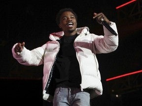 FILE - Roddy Ricch performs at the 7th annual BET Experience in Los Angeles on June 21, 2019. Ricch is facing gun charges after being arrested on his way to perform at a concert Saturday night, June 11, 2022, in New York City.