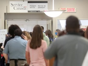 Some of the people in the lineup at a Services Canada passport office in Toronto had been there since before 7 am.